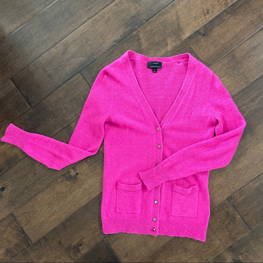 J.Crew Pink Cardigan With Diamond Buttons